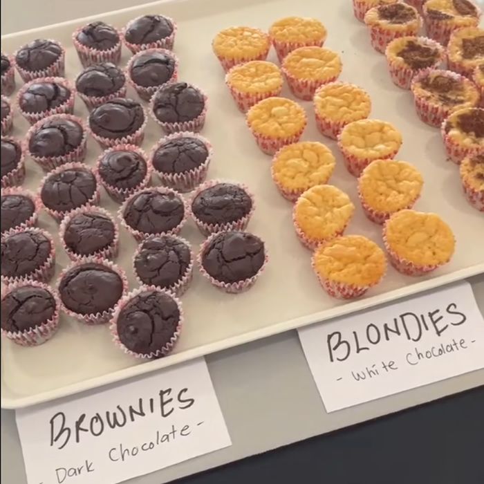 Brownies and blondies fresh from the oven