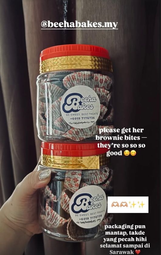 Customer review: brownie bites delivered safely to Sarawak